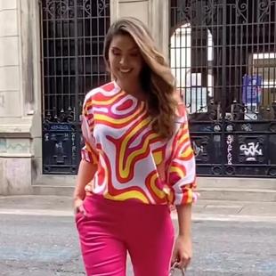 top color sleeve long bottoming shirt contrast