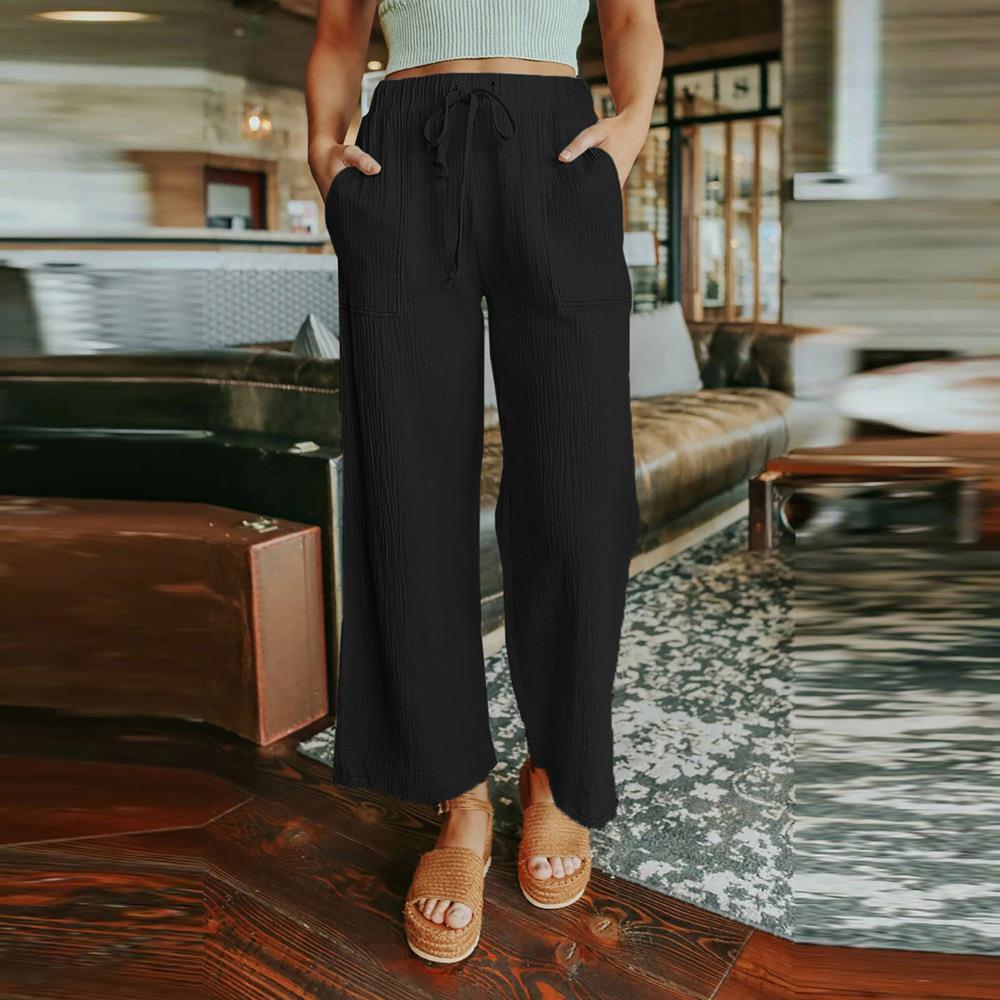cotton loose linen pants color sweatpants trousers long