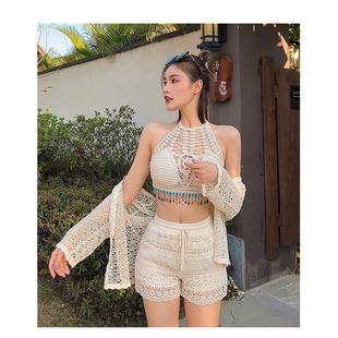 Beach clothes hot spring vacation sexy backless tube top