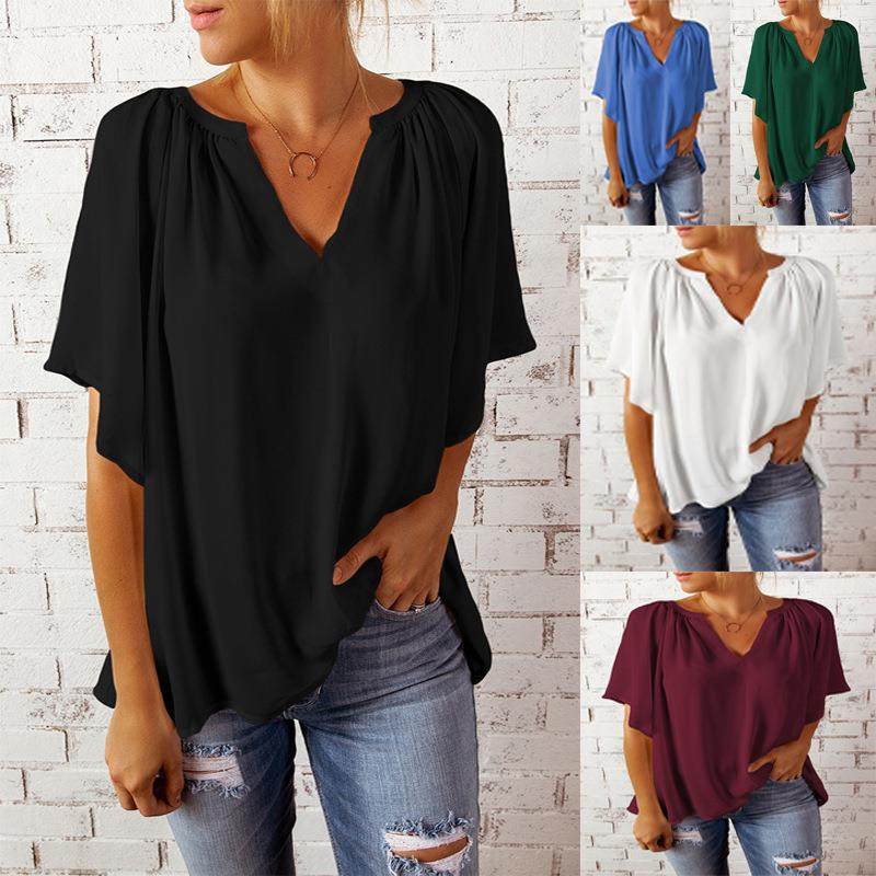 Loose V-neck Tops Casual Women's Horse Spinning Shirt