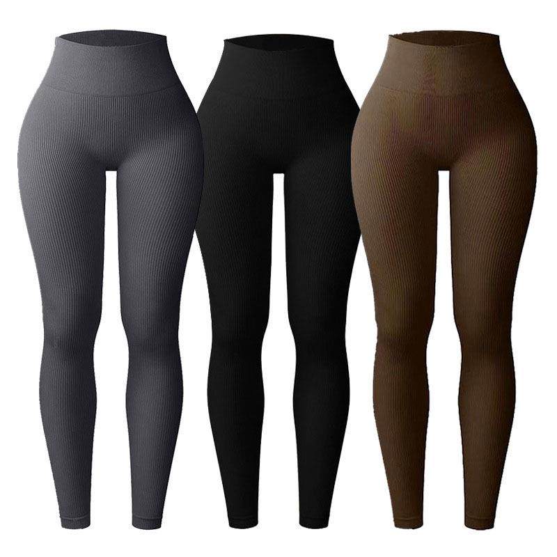 fitness waist Threaded pants sports treadmill tight yoga