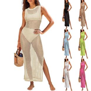 Sleeveless Hollow Knit Bikini Swimsuit Cover Up Crochet