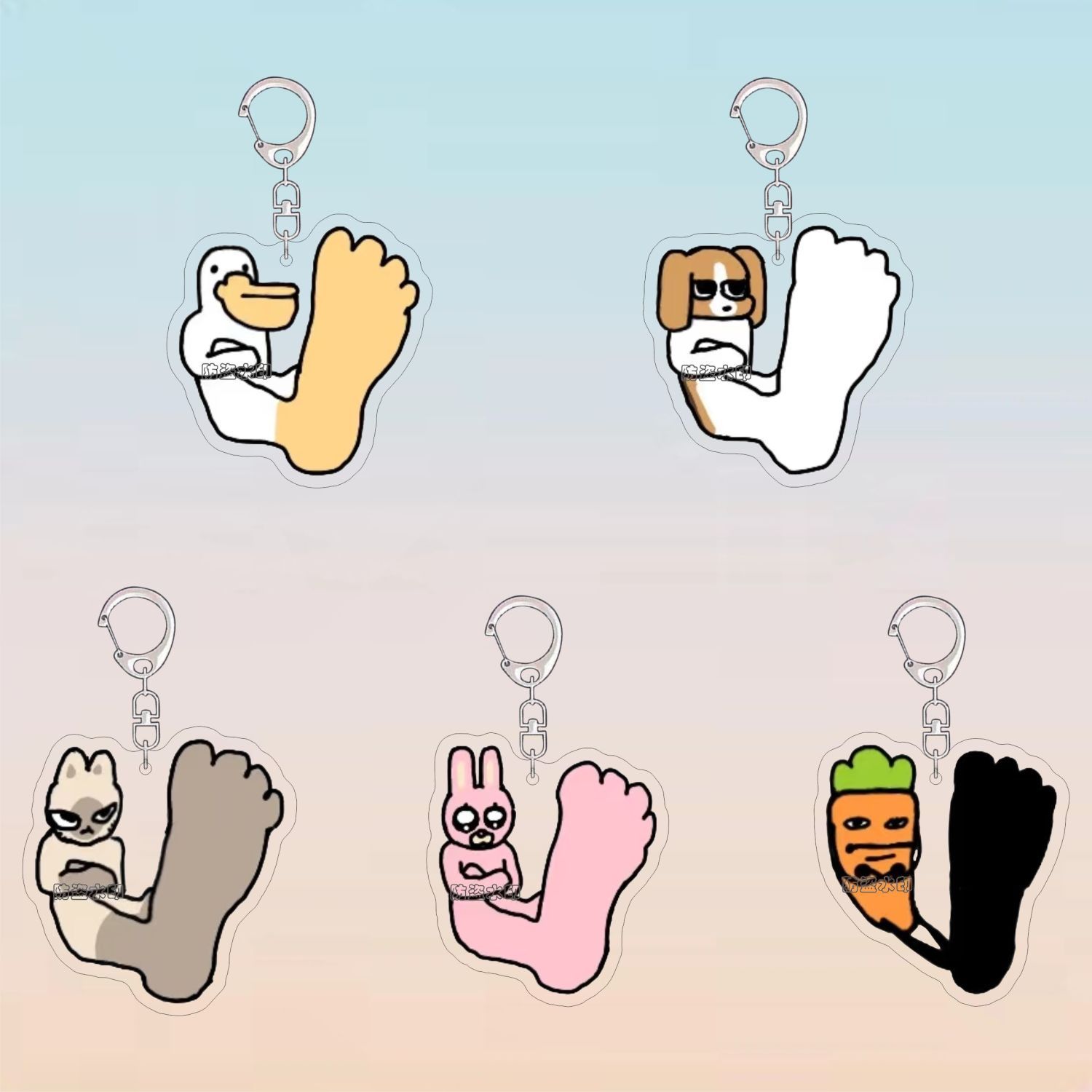 暹罗厘普周边钥匙扣可爱多栋秀珍张田中抽象大脚表情包书包挂件