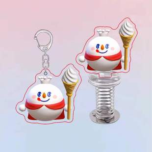 蛋仔派对蜜雪冰城联动皮肤弹簧立牌摆件钥匙扣送朋友生日礼物挂件