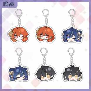鸣潮周边钥匙扣可爱稻香村尤诺古斯塔小鼻嘎大头照亚克力书包挂件