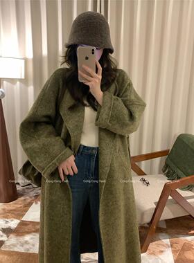 【人生大衣】25年新款秋冬新款腰带款休闲中长款双面羊毛大衣外套