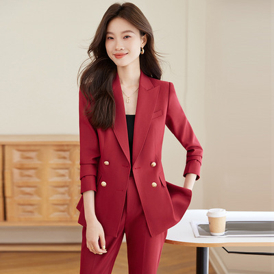 白领职业西装长裤套装25秋季新款