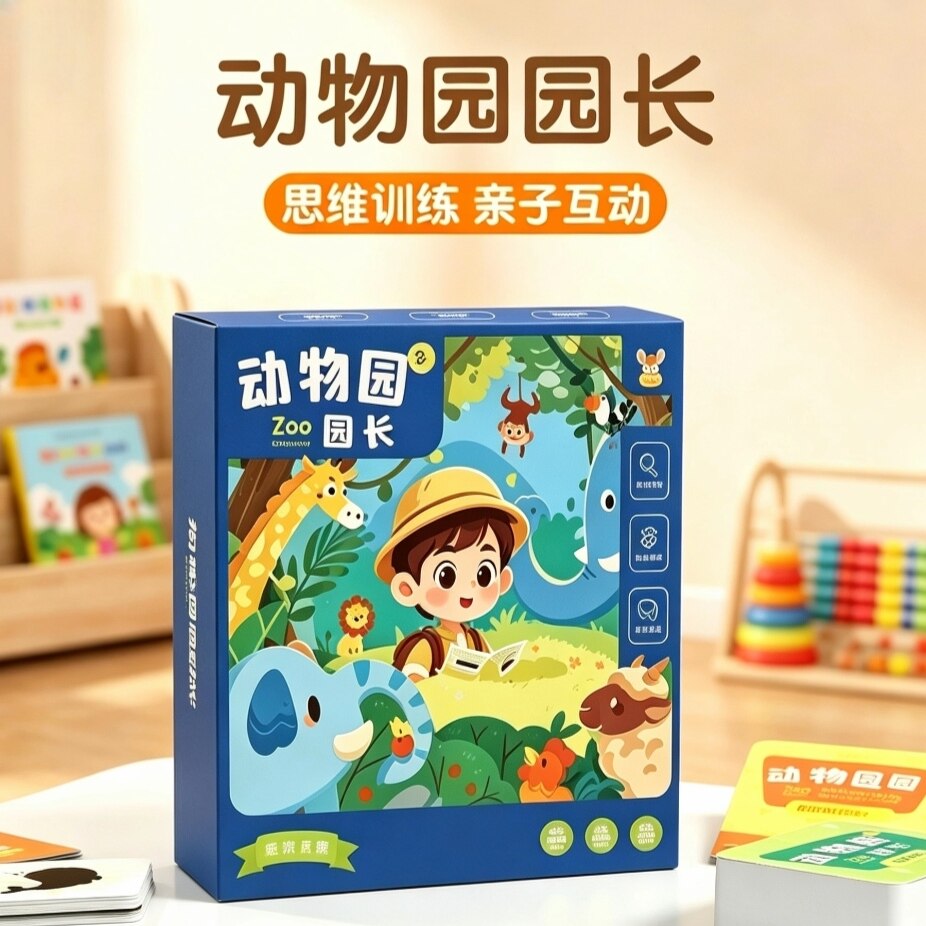 动物园园长儿童益智桌游卡牌3到6岁亲子互动大脑逻辑思维训练玩具