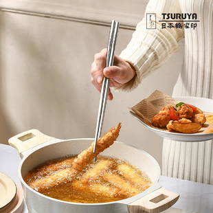 【线下款】TSURUYA不锈钢长柄夹子厨房夹菜夹火锅家用食品夹