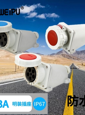 WEIPU威浦63A 明装插座 TYP6902 TYP6919 TYP6924 防水IP67 威普