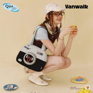 VANWALK Pingu企鹅大容量单肩包包女生休闲通勤上课手提袋电脑包