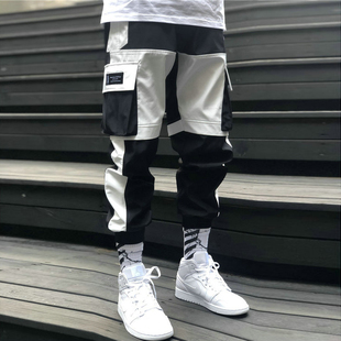 Loose stitching contrast color overalls for boys春男生工装裤
