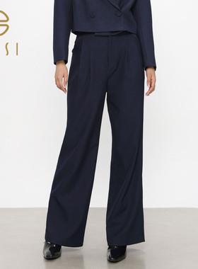 百丝BCVOGA高腰气质显瘦休闲西裤2024秋季新品通勤百搭阔腿长裤女