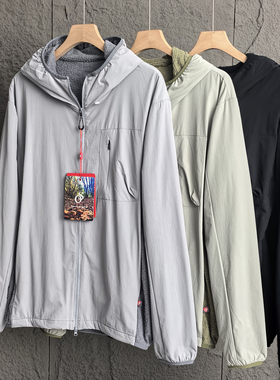 轻量化户外！城市运动动态保暖恒温抓绒衣拼接连帽夹克男士外套潮