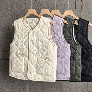 绵羊毛轻暖三层V领加厚背心马甲 锁温轻薄背心冬季 自发热 情侣款