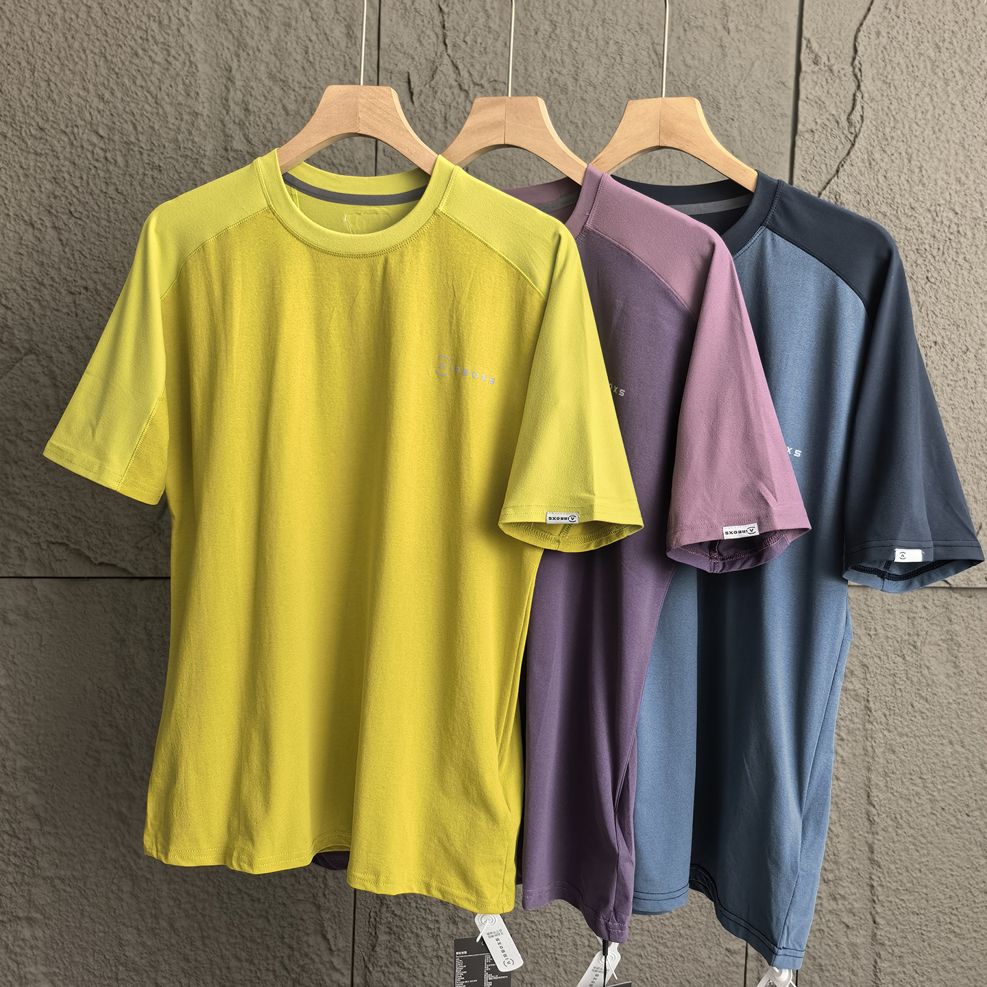 索罗娜男女拼接圆领速干短袖T恤