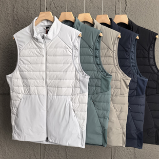 户外机能款 耐磨防泼水男女拼接户外跑步功能性立领羽绒马甲背心