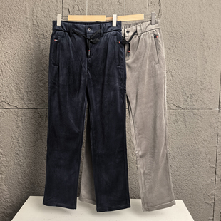 植绒灯芯绒！柜600+！秋冬男士亲肤柔软纯色商务直筒休闲裤长裤潮