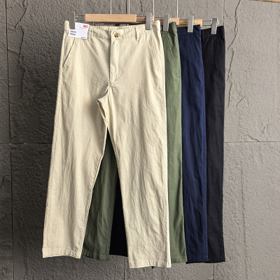 亚麻裤夏季直筒薄款棉麻裤子