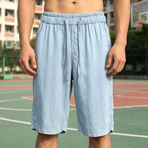 天丝男士夏季凉感透气系带短裤