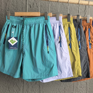 速干透气宽松短裤 松紧腰口袋沙滩休闲裤 男士 薄款 夏季 户外运动风