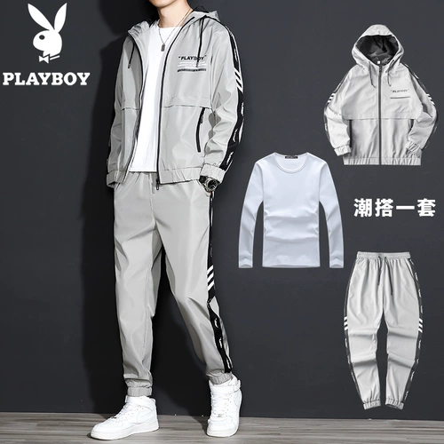 Playboy, мужской осенний демисезонный спортивный костюм, трендовый весенний комплект для отдыха, 2024 года, 3 предмета