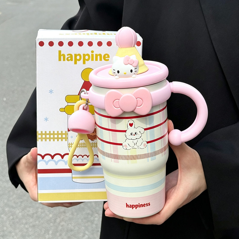 可爱少女心保温杯女生高颜值ins吸管杯学生专用便捷新款咖啡杯子