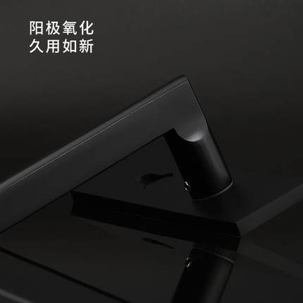 黑色室内卧室房门锁家用房间实木门把手锁具通用型分体磁吸静音锁