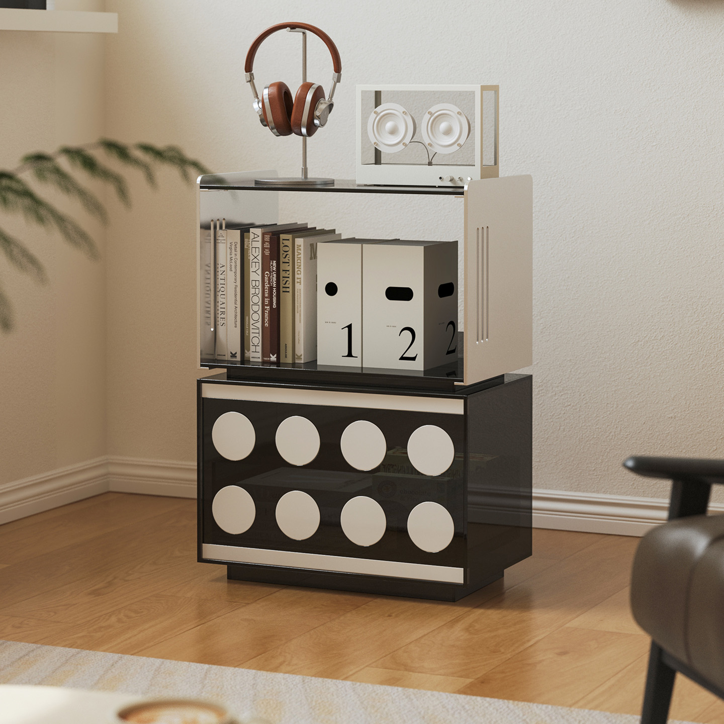 雅仆亚克力斗柜客厅沙发边柜书柜