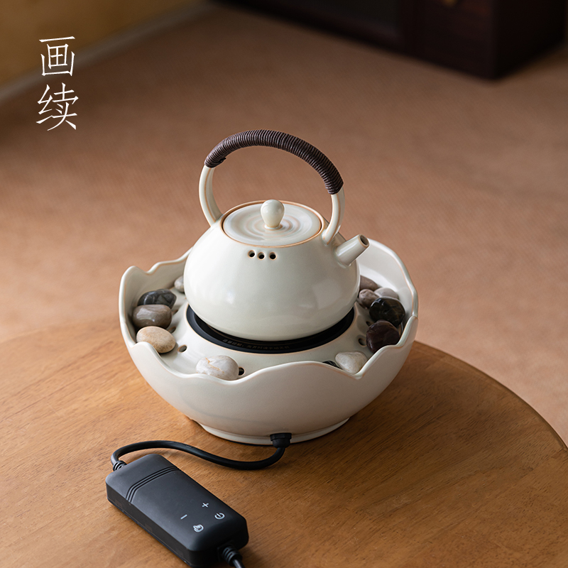画续2023新款电陶炉围炉煮茶器煮茶炉煮茶壶玻璃室内罐罐茶陶壶