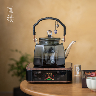 专用 电陶炉煮茶壶玻璃家用蒸煮两用耐热办公室智能保温煮茶器套装