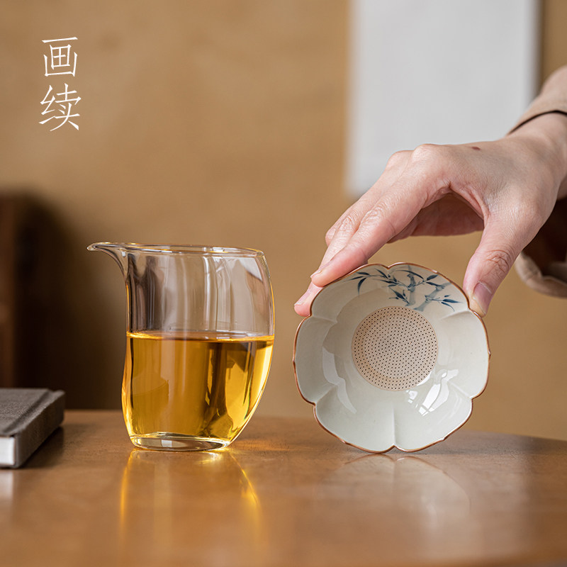 手抓加厚茶具公道杯玻璃高档功夫茶道配件耐高温分茶器茶漏一体,餐饮具,公道杯,淘宝优惠券,粉丝福利购,淘宝优惠卷