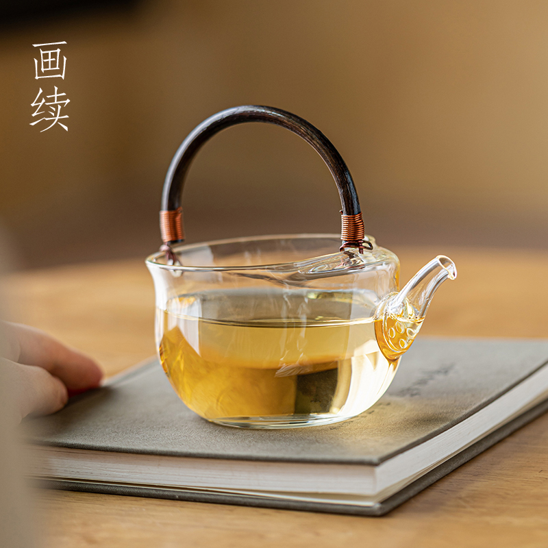 画续玻璃文山提梁壶耐高温泡茶壶