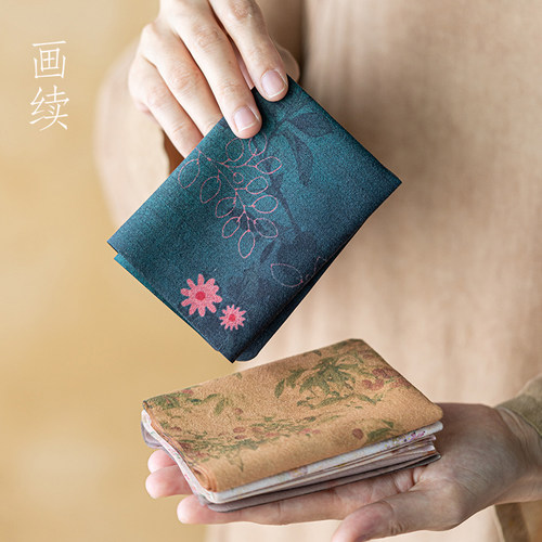 画续国风吸水茶巾茶布茶垫茶席禅意茶道配件小号养壶毛巾中式棉麻