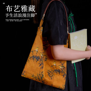 2026新款国风包包新中式复古单肩包汉服个性女士手拎包高级感黄色