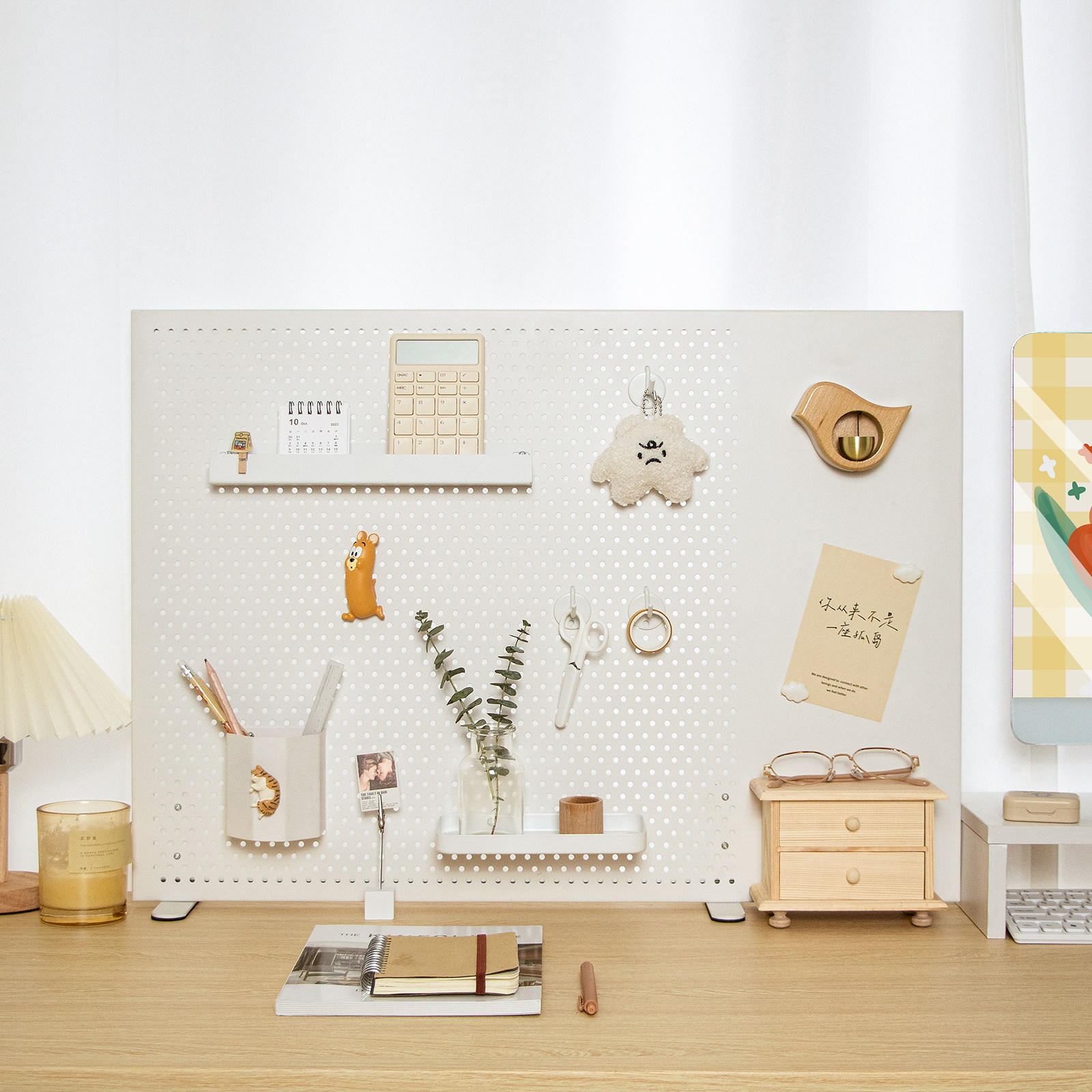 未默集舍铁艺可立桌面洞洞板免