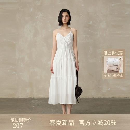 AIRIQI夏季新款V领吊带连衣裙