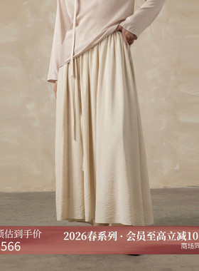 黑标BAIZHUO商场同款26春新款复古百搭叠穿大抽褶半身裙AZ61BQ128