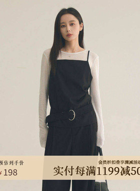 AIRIQI商场同款25秋新款休闲通勤一字领捏褶设计感背心AX53BX186