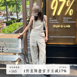 AIRIQI夏季 女AX42LK210 新款 百搭舒适轻薄百搭高腰宽松背带连体裤