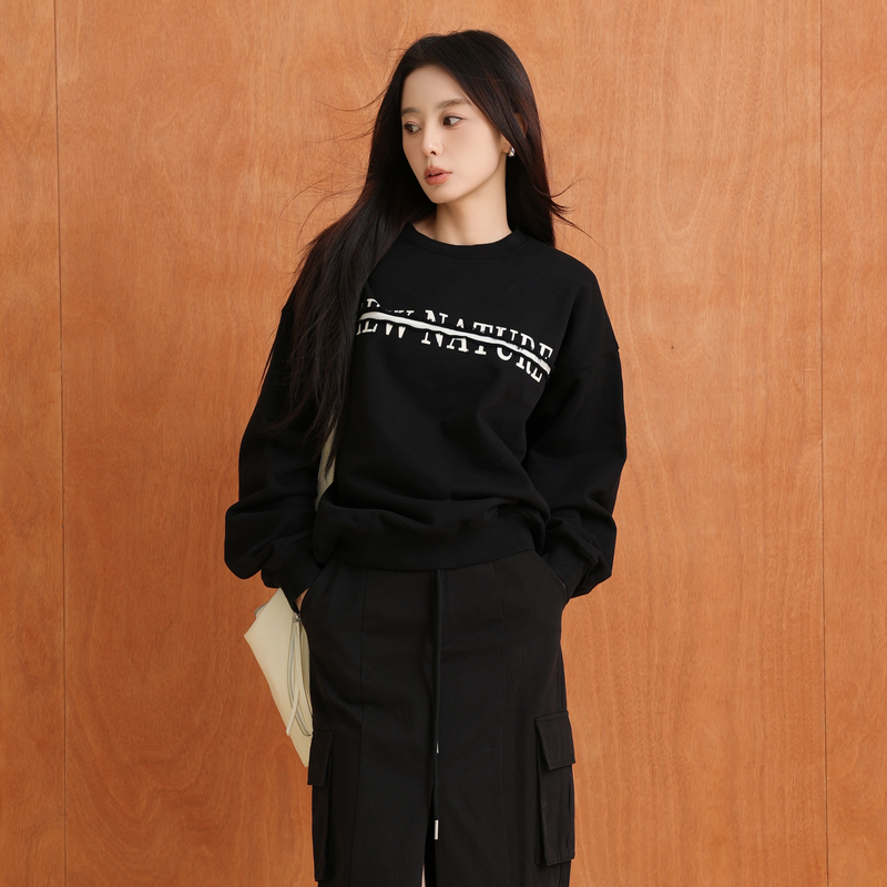 AIRIQI秋季新款字母印花针织卫衣