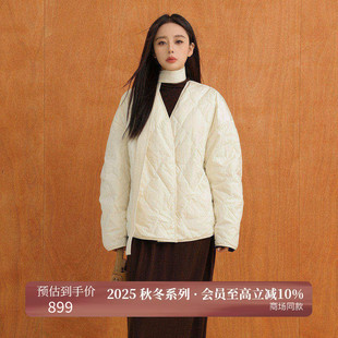 AIRIQI商场同款25冬新款静奢风菱格纹理磁吸扣羽绒服女AX54YR009