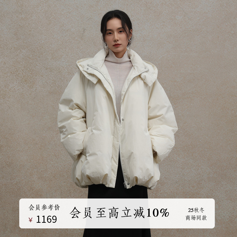 AIRIQI25冬新款宽松连帽羽绒服