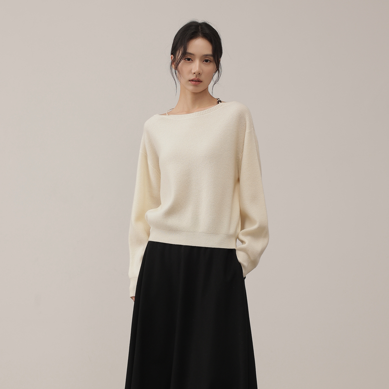 AIRIQI25冬新款挂脖设计感针织衫