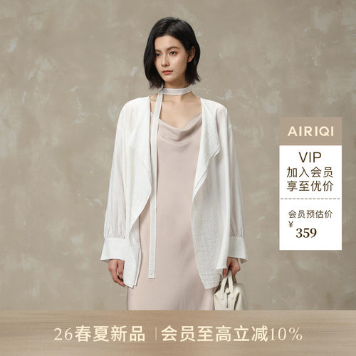 AIRIQI26夏新款翻领落肩短外套
