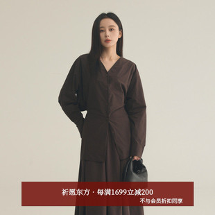 衬衫 露背设计感宽松V领收腰长袖 AY53CS089 25秋新款 AIRIQI商场同款