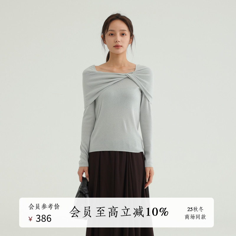 AIRIQI25秋新款扭结设计感针织衫