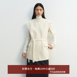 黑标BAIZHUO商场同款 通勤百搭马甲双面呢大衣AZ54DY269 25冬新款