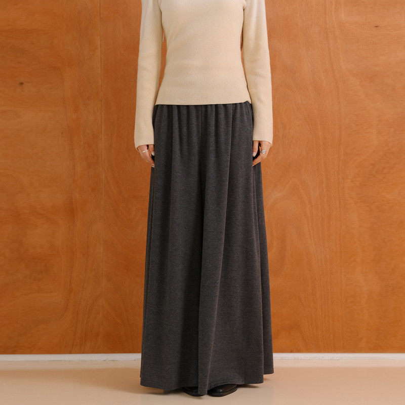 AIRIQI商场同款25冬新款休闲高腰显瘦阔腿针织休闲裤女AH5