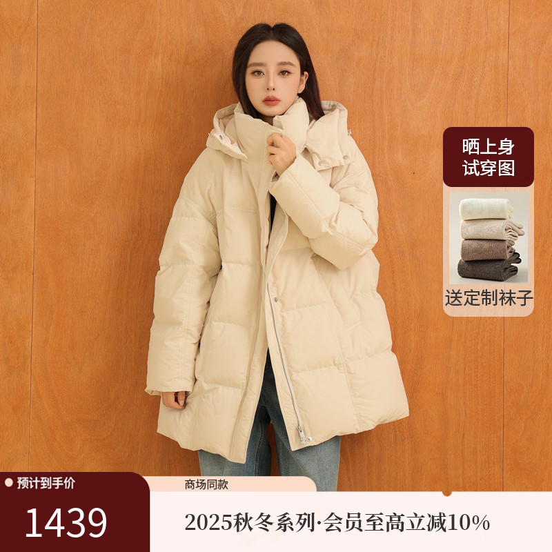 AIRIQI25冬新款泡芙连帽羽绒服